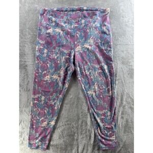 Freely Floral Print High Rise Stretch Leggings Women's Large Active Athleisure